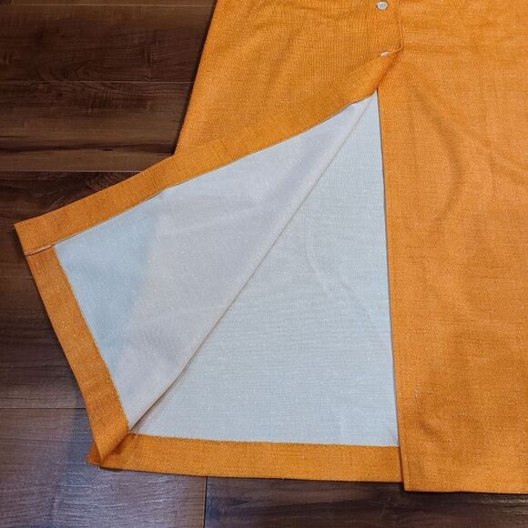 Vtg White Stag Women 10 Raw Silk Blend Maxi Skirt Opalescent Button Down Cottage - Picture 4 of 9